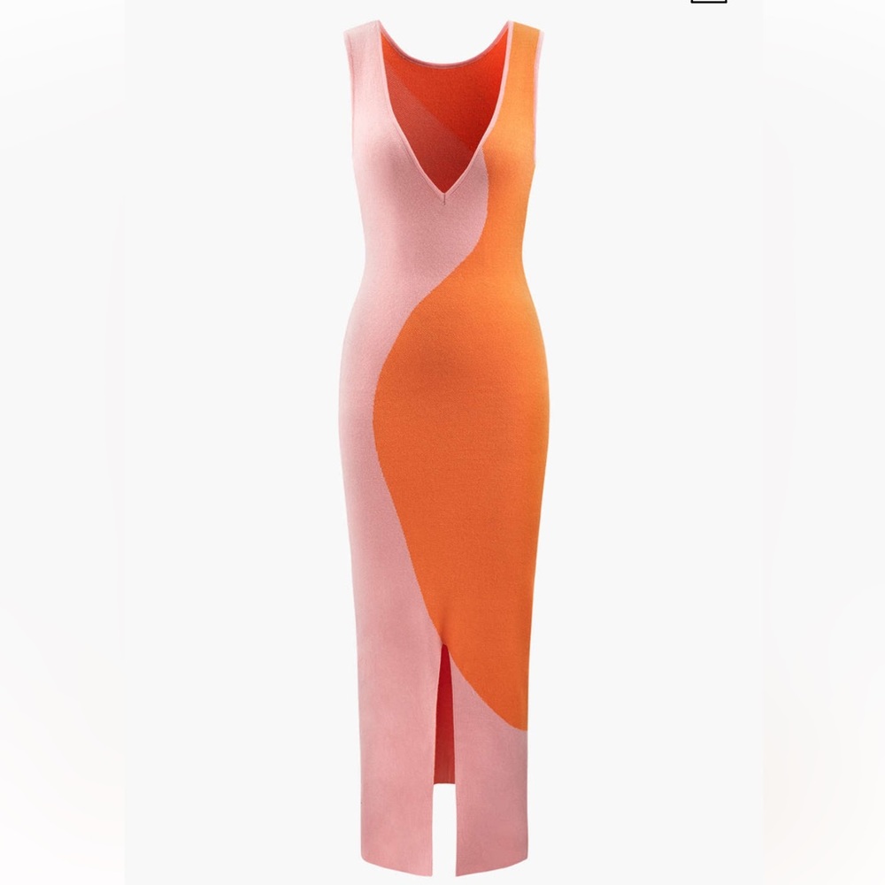 Micas reversible contrast knot sleeveless dress